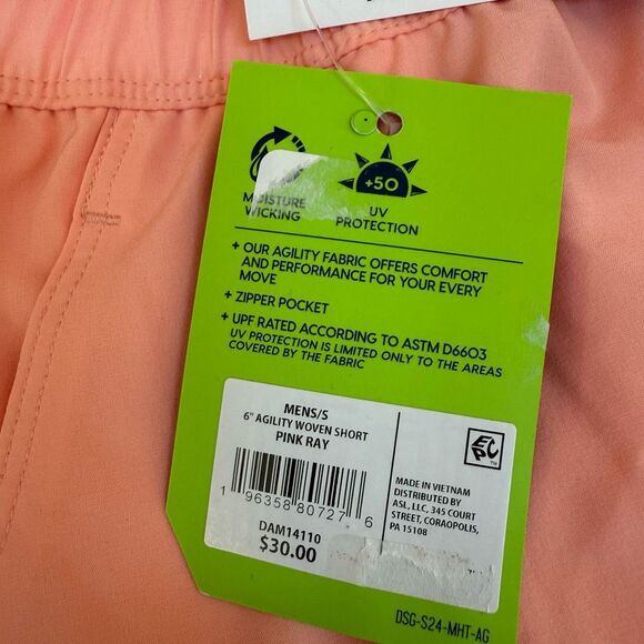 DSG Men's 6" Agility Woven Training Shorts Hybrid Pink Ray size S NWT - Picture 7 of 9